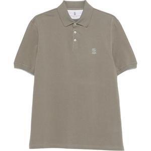 Вышитая поло Brunello Cucinelli, зеленый