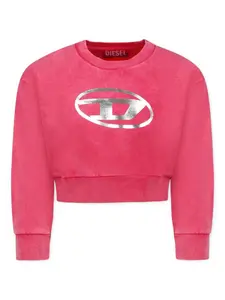 Укороченная толстовка с логотипом Diesel Kids, розовый