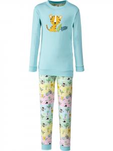 Erwin Müller Детская пижама из трикотажа светло-бирюзового цвета