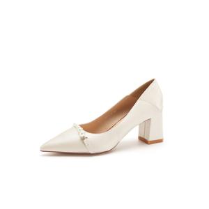 QITUMAUL Женские туфли на платформе с массивным каблуком - Шампань[Высота каблука 6,5 см], цвет Champagne[Heel Height 6.5cm]