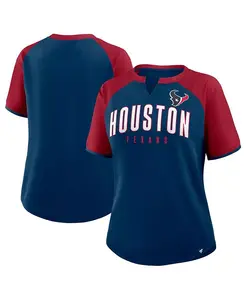 Женская темно-синяя/красная футболка Houston Texans Height Advantage Fanatics
