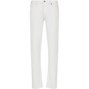 Джинсы J75 Logo Plaque Low Rise Slim EMPORIO ARMANI, белый