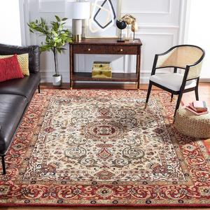 Ковер SAFAVIEH, 229 x 290 см, Persian Legend Collection, Ivory & Rust, ручной работы из традиционной шерсти, идеален для помещений с высокой проходимостью в гостиной, спальне (PL531A)