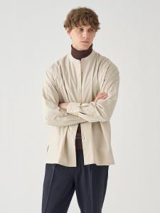 Рубашка с длинными рукавами и воротником-стойкой из хлопка и шелка | FB258