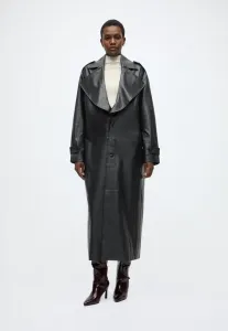 Классическое пальто из веганской кожи reilia Bardot, Black