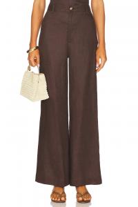 Штаны из льна Enya Bardot, chocolate