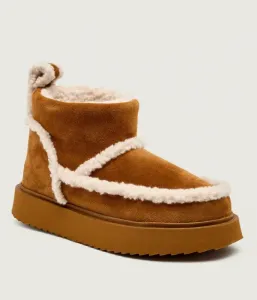 Снежные сапоги из микрошерсти Inuikii, коричневый