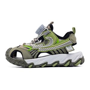 Детские сандалии с противоскользящей подошвой, устойчивые к истиранию, дышащие, с низким берцем BOBDOG, зеленый/оливковый