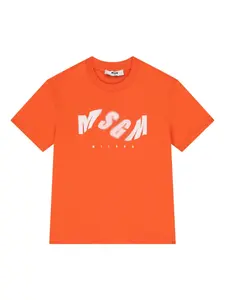 Футболка с логотипом Msgm Kids, оранжевый