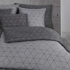 Постельное белье Dream Sleep Mako-Satin Geo Grey 155x220 см + 80x80 см Traumschlaf