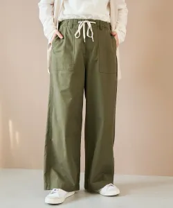 Хлопковые брюки-клеш с драпировкой Coen, цвет Olive