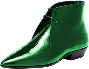 Женские закрытые ботильоны FOWT с заостренным носком, шнуровкой, на каблуке-кирпичике с низким массивным каблуком, туфли-лодочки на плоской подошве для повседневной носки, офиса, формальных мероприятий и вечеринок, размеры 4-15 US M, Green