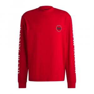 Футболка свободного кроя из хлопка с гоночными принтами HUGO, светло-розовый