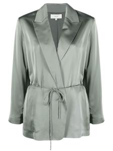 Vince двубортный блейзер с V-образным вырезом, зеленый