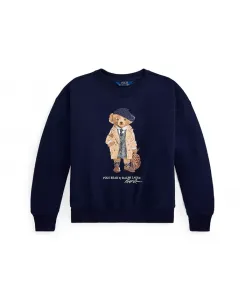 Девчачий боксовый свитшот с круглой горловиной 7-16 Polo Ralph Lauren, синий