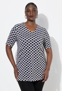 Футболка Ulla Popken GEOMETRIC , Snow White/White