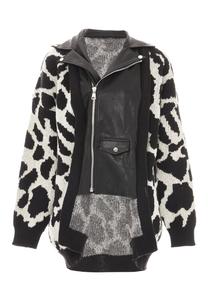 Вязаный кардиган NAEMI Knit Cardigan, черный/белый