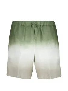 Шорты-бермуды с кулиской 120% Lino, зеленый