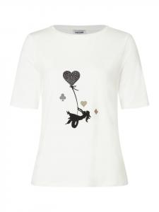 More & More Мягкая футболка с короткими рукавами, принт в виде сердечек, кремового цвета