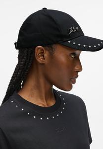 Бейсболка KARL LAGERFELD SIGNATURE STUDS VISOR UNISEX, Black /Black