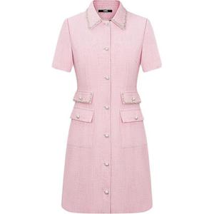 KARL LAGERFELD Женское розовое платье с короткими рукавами KARL LAGERFELD / Karl Lagerfeld Jeans