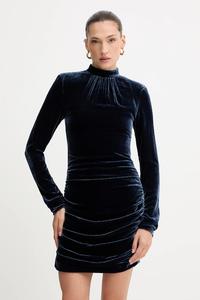 Платье с добавлением шелка Rotate, темно-синий