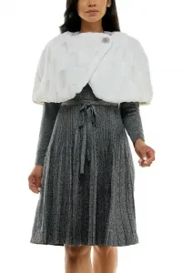 Накидка-пелерина Wrap Over из искусственного меха с кристалловой застежкой Truedames