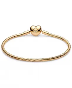 Браслет-Цепочка «змейка» с застежкой-бочкой из 14-каратного золота или 14-каратного розового золота Pandora, gold