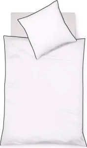 Постельное белье Black Premium Swiss Satin с трехсторонней окантовкой, однотонное белое, размер: 155x220 см Fleuresse