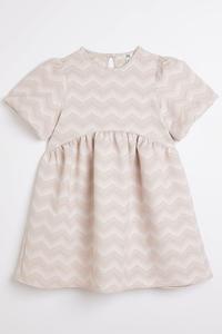 Розовое свободное платье в жаккардовую полоску для девочки River Island, розовый