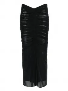 Юбка миди со сборками Mugler, черный