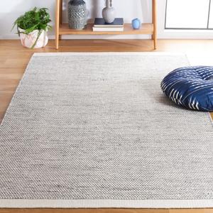 Ковер SAFAVIEH, 153 x 244 см, Natura Collection, Black & Ivory, ручной работы из шерсти, идеально для помещений с высокой проходимостью в гостиной, спальне (NAT776Z)