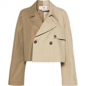 Куртка женская бежевая/серо-коричневая Mm6 Maison Margiela