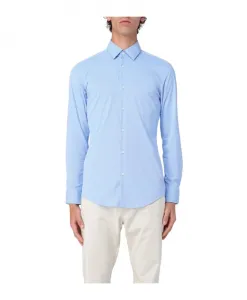 Приталенная рубашка в тонкую полоску Hugo, синий