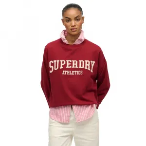 Толстовка Superdry Athletic Essential Relaxed Applique Crew, красный