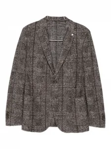 Клетчатый блейзер L.B.M. 1911, коричневый