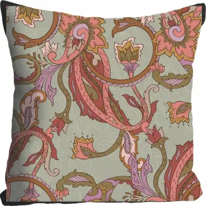 Королевская декоративная подушка "Цветы", чехол на подушку без наполнения, 1 шт Queence 40х40 см, цвет bunt + bedruckt