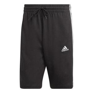 Шорты Essentials одинарный джерси шорты с 3 полосками Adidas, черный