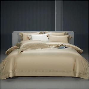 YIZUFU Комплект постельного белья из египетского хлопка 1000TC с золотой вышивкой