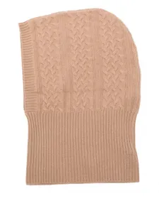 Балаклава с вязаным узором «косы» Max Mara, бежевый