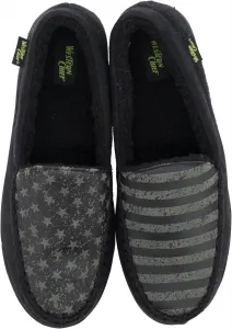 Мокасины для мужчин Western Chief - теплые домашние тапочки с флисом, для дома и улицы, черный