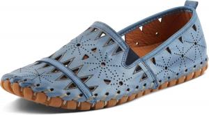 Женские кожаные лоферы Spring Step Fusaro | Удобные слипоны с резиновой подошвой | Лоферы для работы, прогулки и вождения, синий