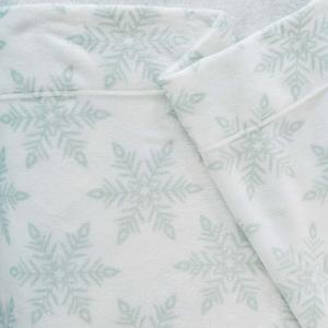 Комплект бархатного плюшевого теплого и уютного роскошного флисового простыня с принтом Madelinen, цвет Large Snowflake