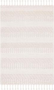 Ковер SAFAVIEH, 244 x 305 см, - коллекция Natura - большой - Ivory, ручной работы из шерсти, дизайн с кистями в стиле бохо-ранчо, идеально для гостиной, спальни, столовой (NAT126A)