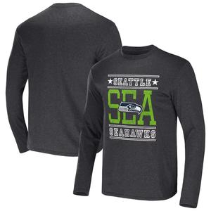 Мужская футболка с длинным рукавом из коллекции NFL x Darius Rucker от Fanatics Heathered Charcoal Seattle Seahawks
