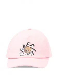 Бейсболка с принтом медведя Moschino Kids, розовый