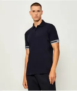 Поло Зона slim fit Boss Green, темно-синий