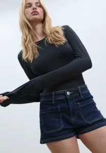 Топ с длинными рукавами Stradivarius, Black