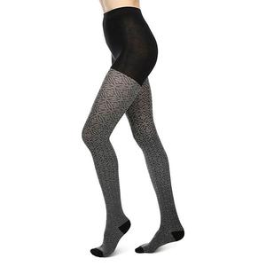 Женские облегающие колготки с цветочным и круговым узором Memoi, Black