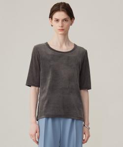 Пуловер из бархата с флокированным покрытием, рукава 5/8, можно стирать.